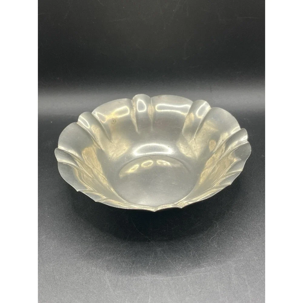 Genuine Pewter Bowl w/ Scalloped Edge 5.75